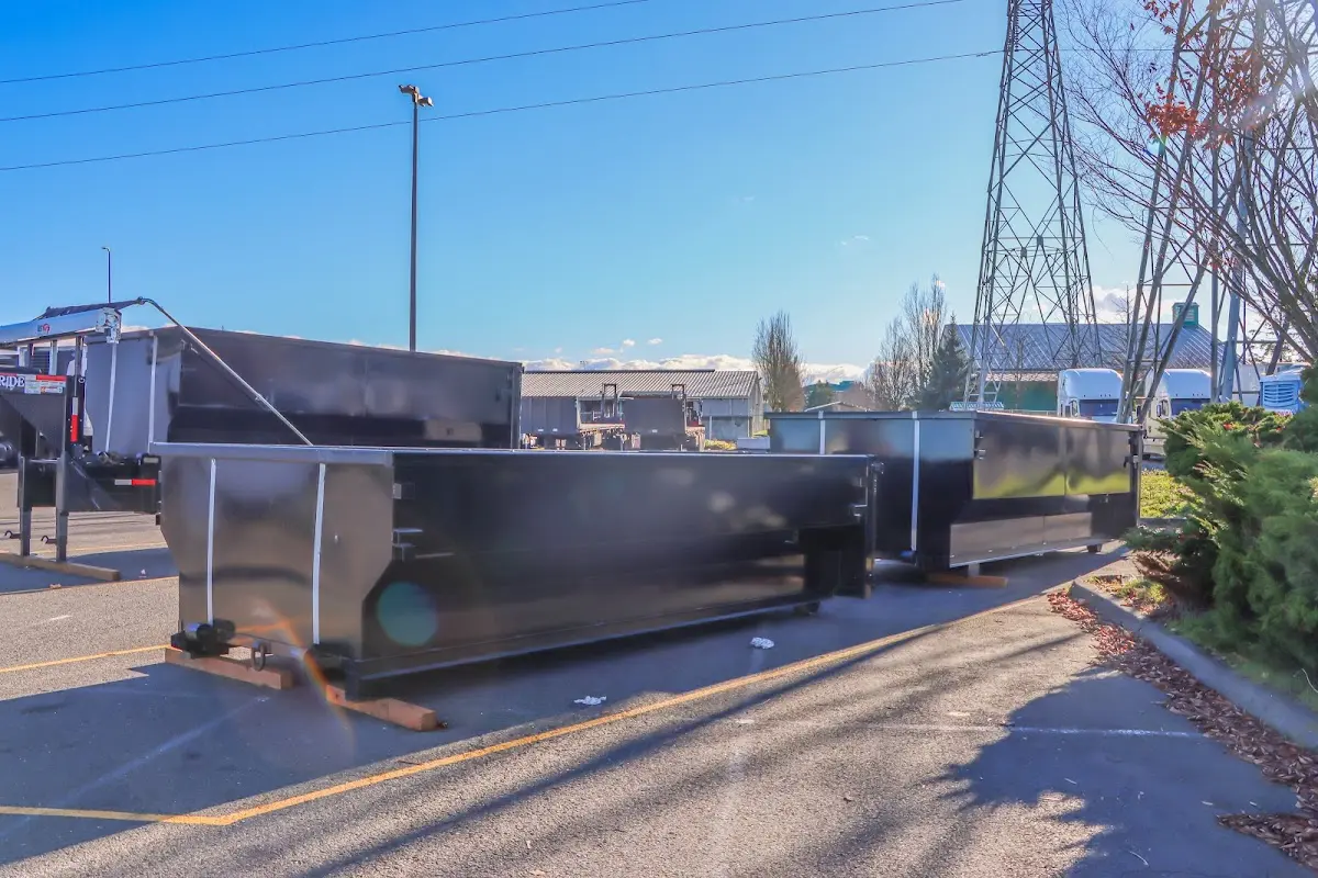 Roll-off dumpster ready for waste disposal at job site for Estate Cleanout Dumpster Rental in Surfside